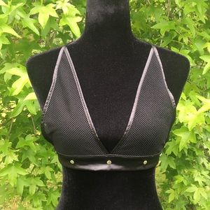 Black Mesh Halter Top
